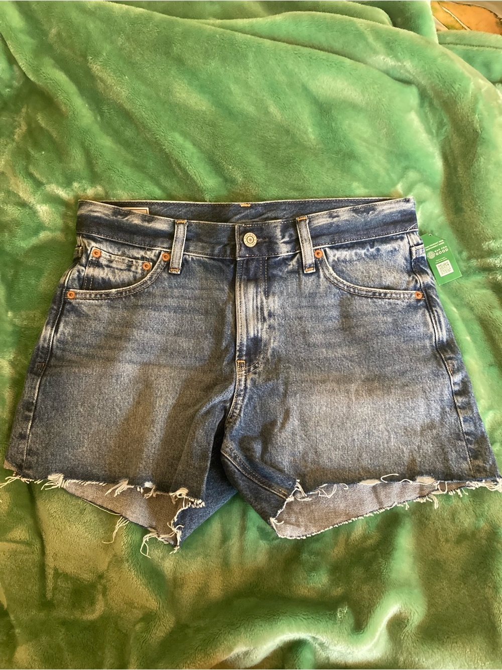 GAP Women's Blue Washed Denim Cutoff Shorts